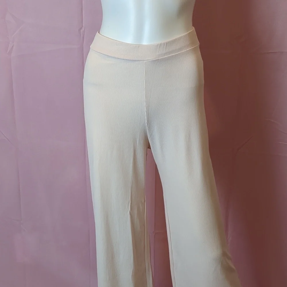 Nasty Gal Rib Oversized Sweater and Wide Leg Pants Lounge Set in Pink size 6